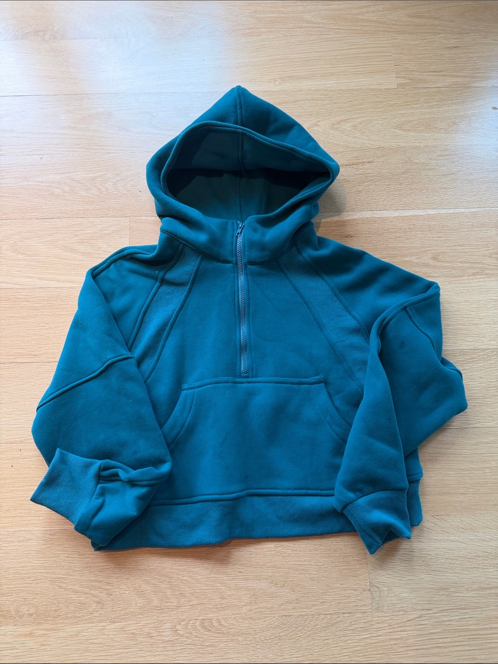 Teal Half-Zip Hoodie Sweatshirt - Women's Cozy Pullover